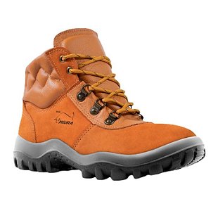 Bota de segurança Miura couro nobuck cor caramelo bico PVC CA 12783