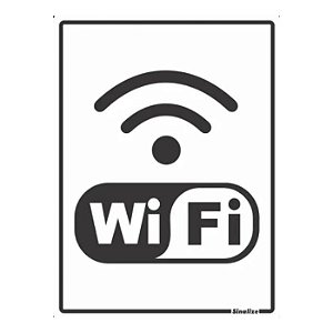 Placa para sinalização wifi 15x20cm Sinalize