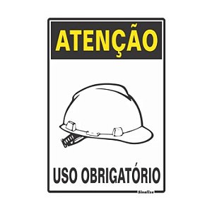 Placa para sinalização uso obrigatório de capacete 30x20cm Sinalize
