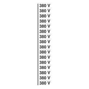 Placa indicação para tomada 380v 5x25cm Sinalize
