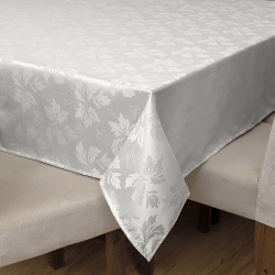 Toalha de Mesa 2,20 X 2,20 - 8 Lugares Jacquard Cinza