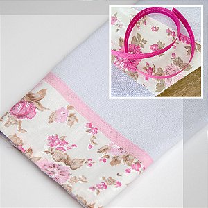 ARTESANATO DIY - KIT PARA PANO DE PRATO FLOWER PINK