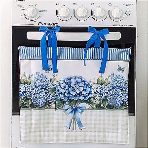 Kit Fogão Cortina Forno + Capa P/ Tampa Fogão 5 e 6 Bocas - Digital Hortênsia