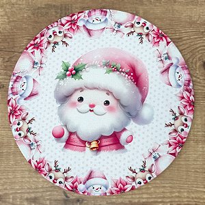 CAPA P/ SOUSPLAT MESA POSTA DECORAÇÃO NATAL- COLEÇÃO PAPAI NOEL ROSA