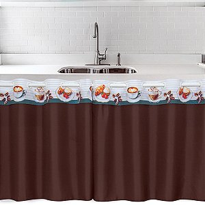 Cortina Para Pia/ Balcão/ Vitro 2,20m x 80cm Altura-  Digital Café