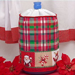 CAPA PARA GALÃO DE ÁGUA 20 LITROS INVERTIDO - COLEÇÃO NATAL PAPAI NOEL