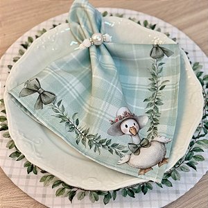 Kit 02 Unidades Guardanapos Mesa Posta- Estampa Digital Patinhos