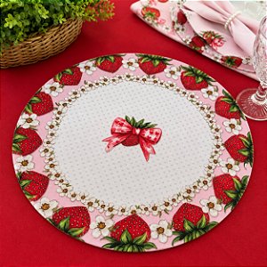 CAPA PARA SOUSPLAT - MESA POSTA -CAPA AVULSA -COLEÇÃO MORANGO