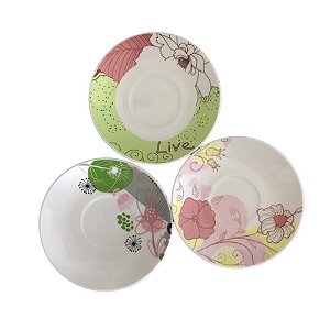 Canecas de Porcelana Jogo C/3 - C/Caixa Para Presente 310ml. - Papel Mache