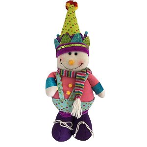 Boneco de Neve Baby Reizinho em Pé Decoração de Natal 52x18x10cm Saldão