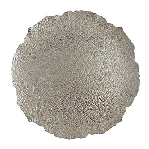 Jogo C/6 Sousplats Bordas Recortadas 32cm Prata Antique