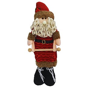 Porta Toalhas Papel Higiênico Natalino Modelo Papai Noel Pernas Extensivas 55cm.