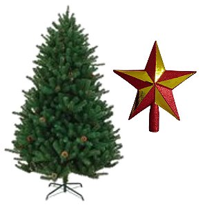 Árvore De Natal 120cm Pinheiro Com Ponteira e Pinhas 376 Pontas - SALDÃO!