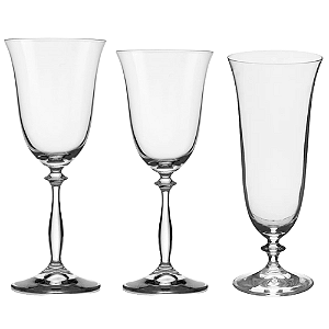 Jogo com 18 Taças Linha Ângela Cristal Bohemia Fullfit