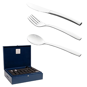 Faqueiro 101 Peças London Aço Inox com Estojo Wolff