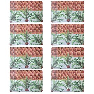 Jogo Americano Com 8 Peças 43x28cm PVC Modelo Tropical - Saldão