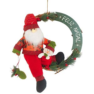 Enfeite Natalino De Pendurar Ho Ho Ho Papai Noel Decorativo em