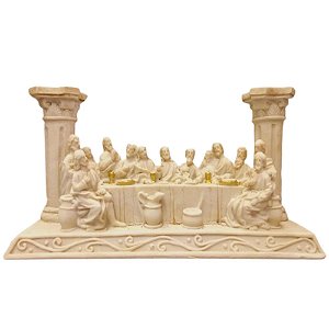 Santa Ceia Decoração Religiosa 17x9x6cm Resina Importada SALDÃO.
