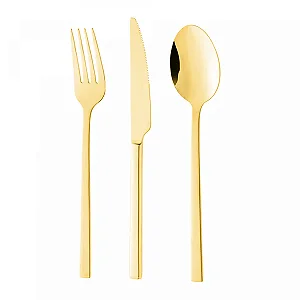 Faqueiro 101 Peças Firenze Aço Inox Dourado Com Caixa Litografada Wolff