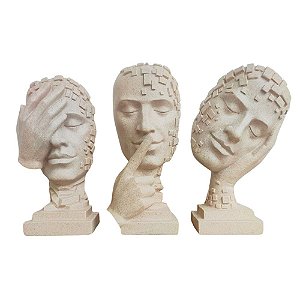 Mascara Escultura Pixel Heard Moments Forma Sortidas Sábios Não Vejo / Não Ouço / Não Falo