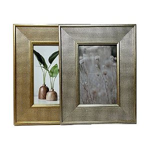 Porta Retrato Points 10x15cm Dourado / Prata NewWay