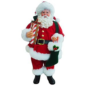 Papai Noel Carteiro Decoração de Natal Linha Premium 13x15,5x27cm