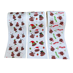 Papel Higiênico Natalinos Jogo com 3 Rolos 20M 10CM Promoção.