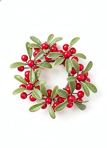 Guirlanda Porta Velas Natalinas Uso Frequente Berries Vermelhas.