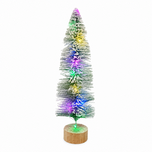 Árvore de Natal Topiaria Nevada com Leds Coloridas 32cm
