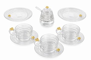 Jogo Chá 8 Pç Little Bee Para 2 Pessoas - Cristal