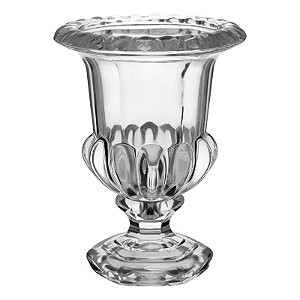 Vaso Grande de Vidro Transparente Base Hexagonal 26x21cm