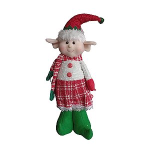 Boneco Elfo Natalino Menina Em Pé 54cm