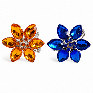 Jogo com 4 Porta Guardanapos Argola Flor Holanda 5cm