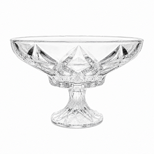 Centro de Mesa com Pé Deli Diamond 32x20cm Cristal Lyor