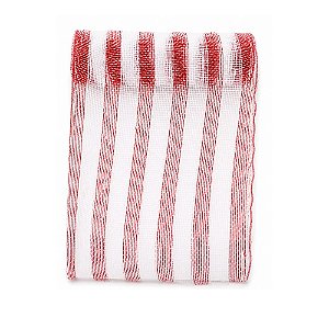 Tela Decorativa Polipropileno Listrado Vermelho e Branco 26cmx5m