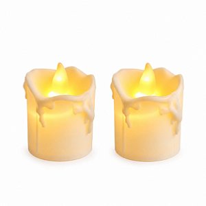 Jogo Com 6 Velas Leds 4x4cm Chama Branco Quente Oscilante