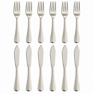 Conjunto de Talheres 12 Peças Baghette Aço Inox 18/0 Fracalanza