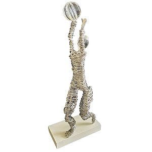 Escultura Estátua Jogador de Vôlei Saque Alt 25cm
