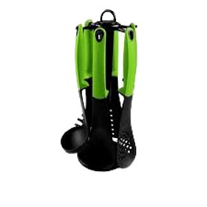 Talheres Para Servir 7 Peças Venus Nylon Silicone Verde - Saldão