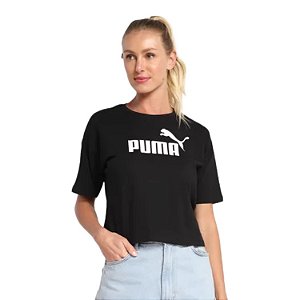T-Shirt Cropped Puma Essentials Logo Feminina