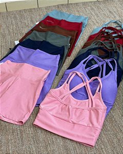 Conjunto short canelado