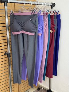 Conjunto de calça suplex bicolor