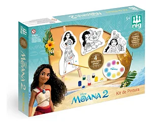 Kit De Pintura Infantil Moana 2 Com Cavalete E Acessórios
