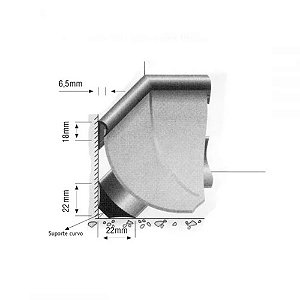 Suporte Curvo Tarkett para Piso em manta 2,5cm Diamentro 22mm 50m