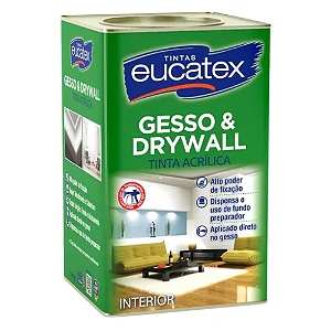 Tinta Acrílica Fosca Para Gesso Drywall Interno 18 Litros Eucatex