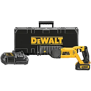 Kit Serra Sabre a Bateria Dewalt 20V Lition 4,0Ah Max, Carregador Bivolt e Maleta - DCS380KIT-BR