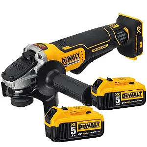 Esmerilhadeira Angular Dewalt 4.1/2 Pol. 20V Brushless com 2 Baterias e Carregador - DCG413P2-BR