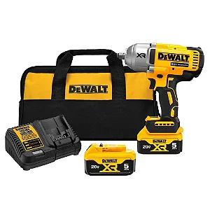 Chave de Impacto Dewalt 1/2 Pol 20V Max Brushless com 2 Baterias Carregador Bivolt e Bolsa - DCF900P2-BR