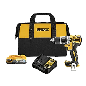 Parafusadeira e Furadeira de Impacto 1/2 Pol. 20V Max Brushless com Bateria 1,7Ah Powerstack Carregador Bivolt e Bolsa - DCD796E1
