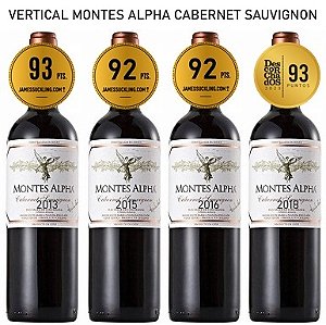 Vertical Montes Alpha Cabernet Sauvignon 2013 2015 2016 2018
